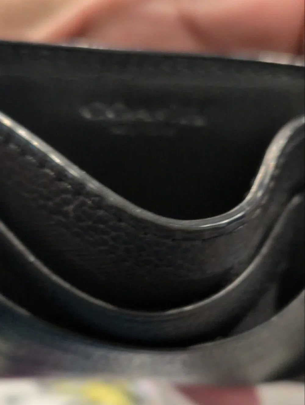 COACH Vintage Mens Black Pebbled Leather Card Case